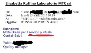 Servizio puntuale testimonianza