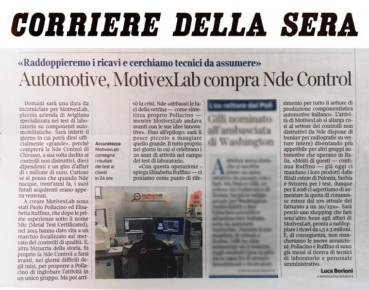 Il Corriere della Sera, 11 Febbraio 2018
