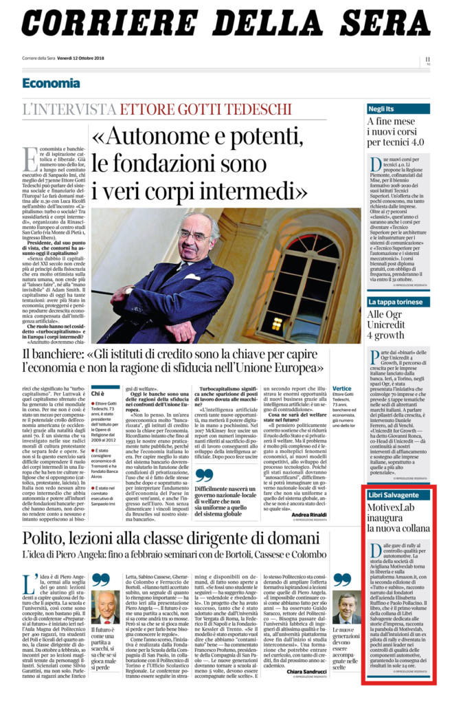 Il Corriere della Sera, 11 Febbraio 2018