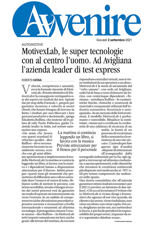 MotivexLab su Avvenire