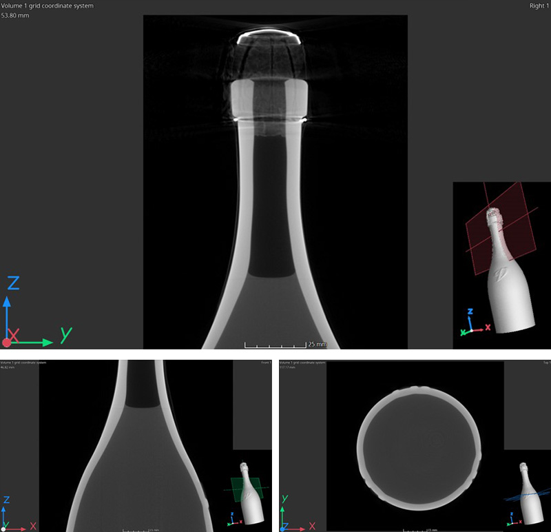 Scansione tomografica di una bottiglia