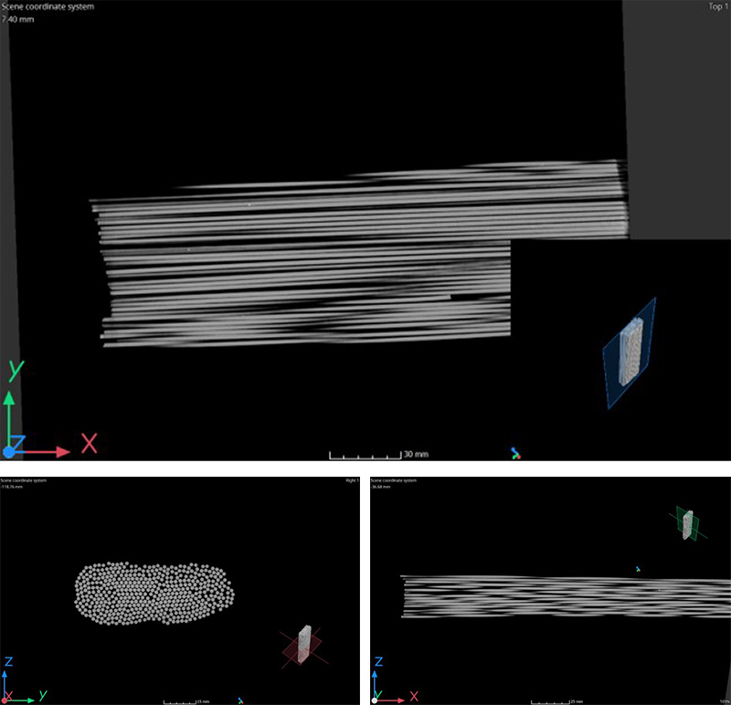 Scansione tomografica di un pacco di spaghetti