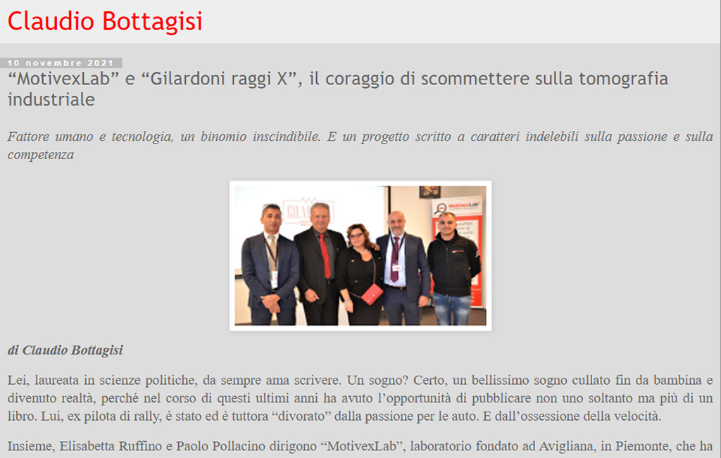 Anteprima dell'articolo scritto da Claudio Bottagisi